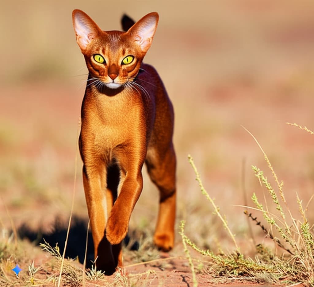 Abyssinian cat in a home environment