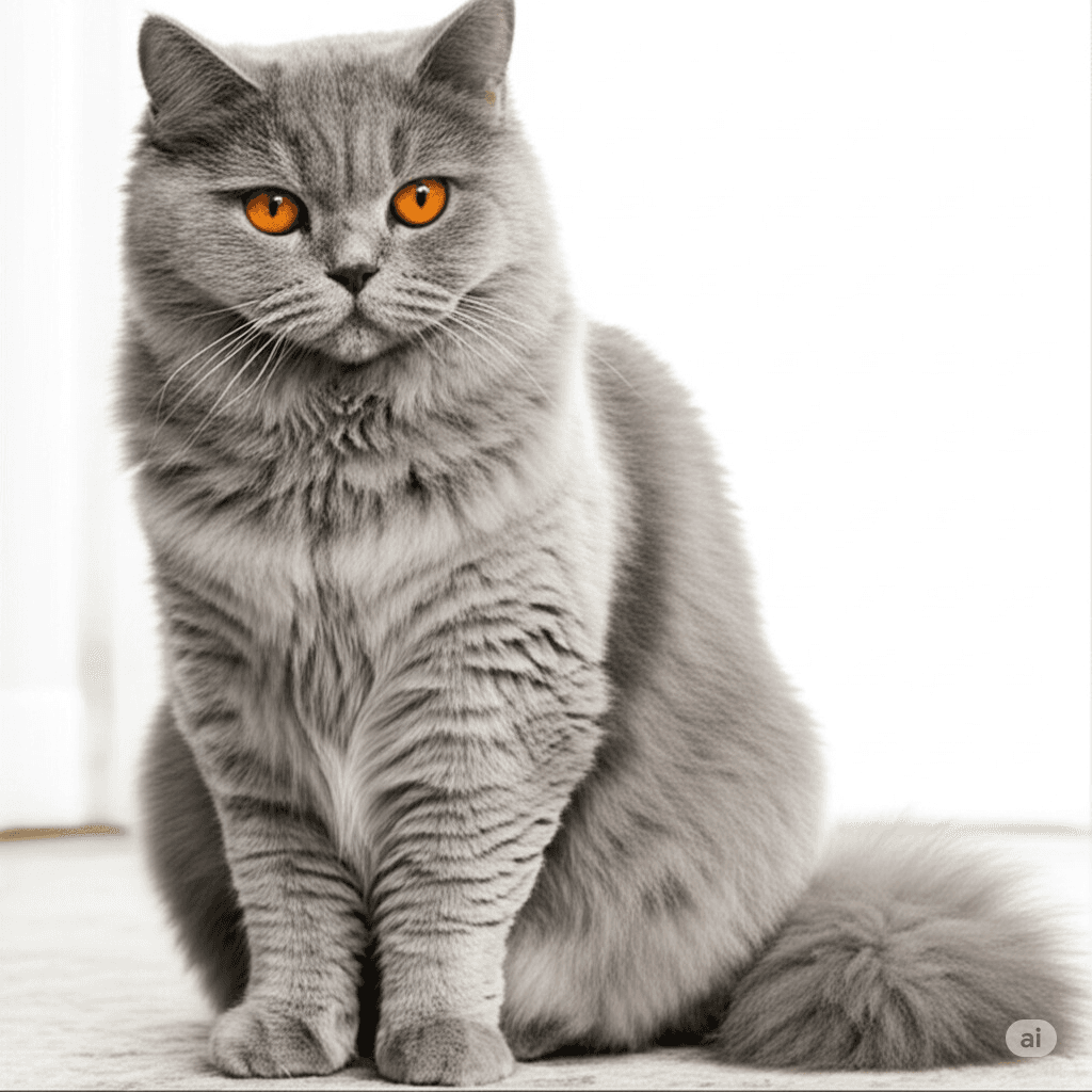 Close-up profile of a cream British Longhair cat highlighting its round eyes and plush coat.