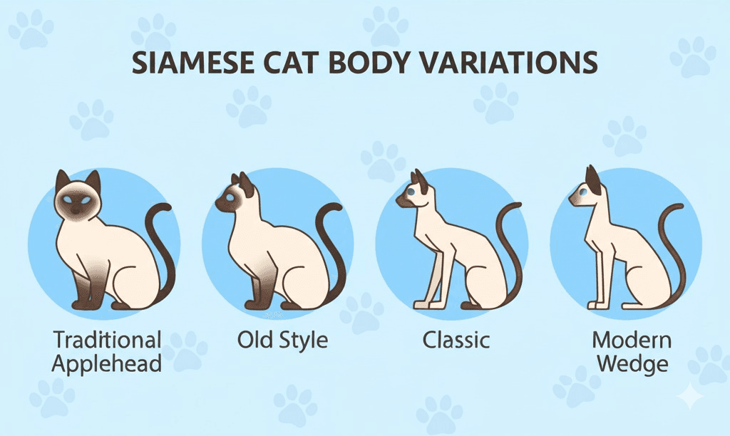 Traditional Applehead Siamese cat with round head