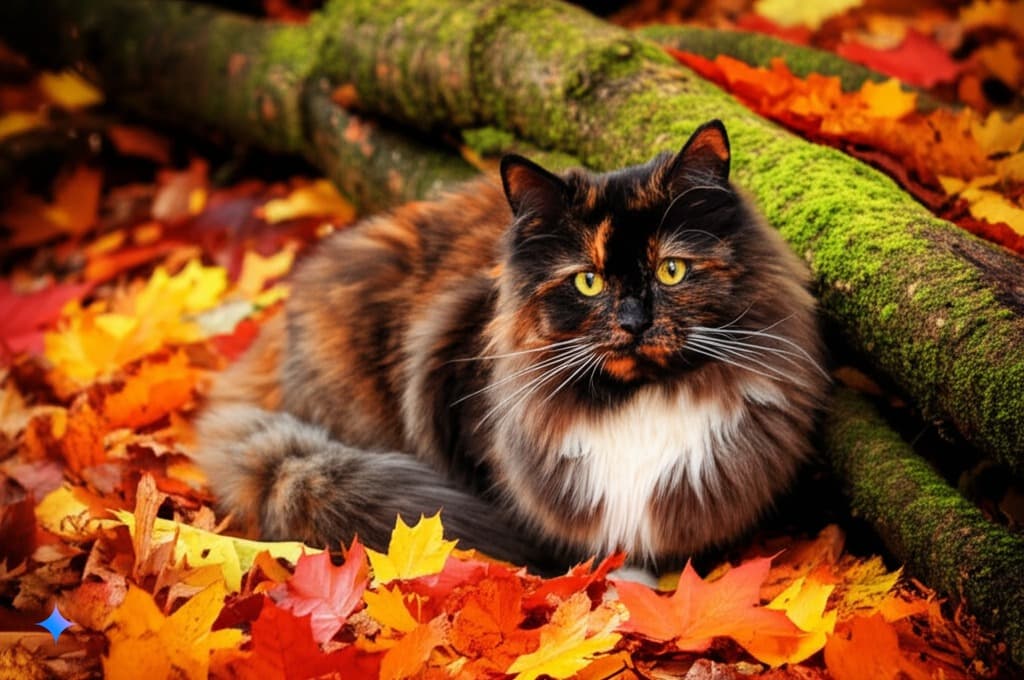 A large Maine Coon rubbing up against its owner for attention.