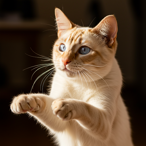 Stunning Flame Point Siamese Cat with blue eyes and reddish points